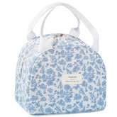 Hualinsyi blue floral lunch bag front view with vibrant pattern for daily use