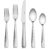 Hudson Essentials hammered stainless 40-piece set ready for elegant dining