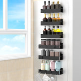HuggieGems magnetic spice rack on fridge offers quick spice access.