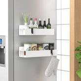 HuggieGems magnetic spice rack side-mount white on fridge for easy spice access