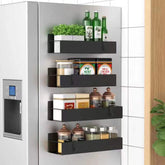 HuggieGems magnetic spice rack on fridge side for easy access and organization