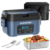 Hugmazing cordless lunch box with open lid for quick access to warm meals.