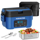 Hugmazing Cordless Lunch Box with open lid showing 1.2L capacity for easy filling.