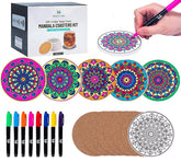 Hula Home Color Your Own Coaster Mandala tiles ready for coloring for mindful creativity.