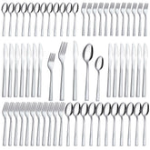 Hunnycook 60-piece silverware set in mirror polish for elegant everyday dining.