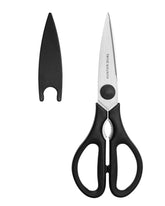 HunterDual kitchen scissors blades close-up show sharp, rust-resistant blades for precise cuts.