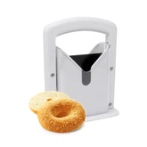 HUOZHI CZBCQ Bagel Slicer with safety-handle for safer bagel cuts.