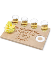 Huray Rayho tequila shot board serving tray with built-in glasses holder for party setups.