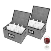 HURZMORO wine glass storage box holds 12 glasses for organized transport.