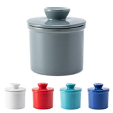 Husfunov butter crock with water line on countertop keeps butter fresh and soft.