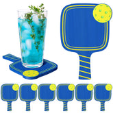 Hushee Dinkball coaster paddle blue closeup protects surfaces from heat