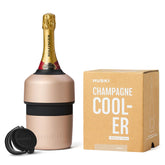 Huski Champagne Chiller with bottle clip keeps your bottle steady on the table.