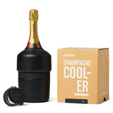Huski Champagne Chiller on table with bottle for an elegant serving setup