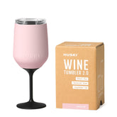 Huski 2.0 powder pink wine tumbler keeps wine cold to the last drop