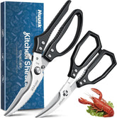Huusk black kitchen scissors set for poultry with durable blades for clean cuts.