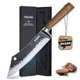 Huusk meat cleaver with grilling gift focus and balanced blade for efficient slicing