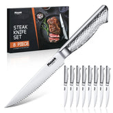 Huusk 8-piece Japanese steak knife set arranged for dining prep