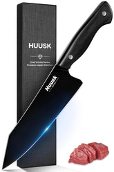 Huusk Kirisuke 7-inch knife with black titanium coating for smooth cutting