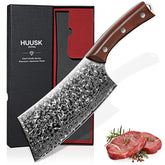 Huusk meat cleaver hand-forged blade for precise cuts across meats and vegetables