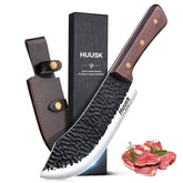 Huusk meat cleaver 7-inch blade for precise slicing of meat.