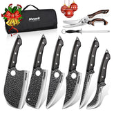 Huusk Serbian chef knife: hollow-edge reduces sticking for easy prep