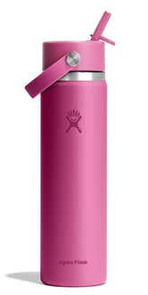 Hydro Flask 24 oz reef pink wide-mouth bottle ready for cold drinks.