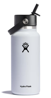 Hydro Flask 32oz Wide Mouth Bottle with lid keeps drinks cold and easy to fill with ice.