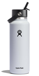 Hydro Flask 40oz wide-mouth bottle with Flex Straw Cap keeps beverages cold for long outings