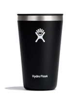 Hydro Flask all-around tumbler 16oz black with lid for hot or cold beverages on the go.