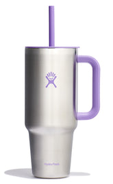 Hydro Flask Travel Tumbler 40 oz with handle and straw enables easy on-the-go hydration.