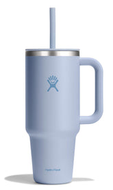 Hydro Flask Travel Tumbler with Surf Blue handle for easy on-the-go hydration.