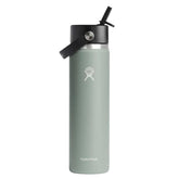 Hydro Flask Wide Mouth Agave bottle with Flex Straw Cap, ready for ice-filled hydration on the go