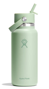 Hydro Flask 32 oz wide-mouth Aloe Green bottle for on-the-go hydration.