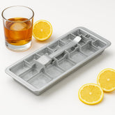 HYICE stainless steel ice cube tray with 18 cavities for uniform cubes.