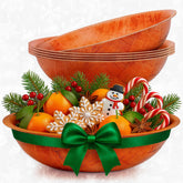 HYQO 6-pack wooden salad bowls, 7-9 inches, ideal for pasta, fruit, and snacks.