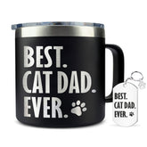 Hyturtle Best Cat Dad Ever mug front view, ideal for daily coffee rituals.