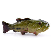HYYF bass fish bottle opener in green resin with easy grip for outdoor use.