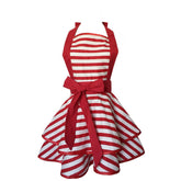 Hyzrz Lovely Handmade Cotton Retro Apron front view; keeps clothes clean while cooking.