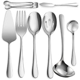 IAXSEE 8-piece stainless steel serving set for reliable daily use and elegant presentation.