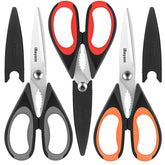 iBayam 3-Pack kitchen scissors blades deliver precise cuts for herbs, meat, and packaging