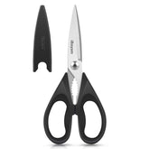iBayam all purpose kitchen shears blade close-up with sharp micro-serrated edge for precise grip