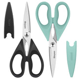 iBayam kitchen shears with 8.5-inch blades for fast, clean cuts in poultry, produce, and packaging.