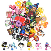 Ibuclein 50pcs colorful straw covers set protects 0.4in straws from dust.