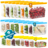 IDEATECH double-zip freezer bags with airtight closure for leak-proof storage.
