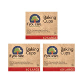 If You Care FSC certified unbleached large baking cups on a baking tray for muffins.