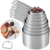 IFFMYJB measuring cups set with 8-piece stainless steel for durability.