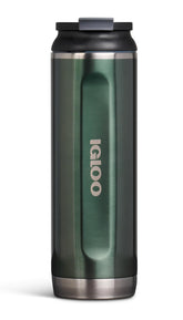 Igloo 20 oz tumbler with leakproof lid offers spill-free travel.