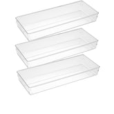 ihomecooker 3-pack clear drawer organizers keep utensils neatly arranged and easy to reach.