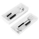 ihomecooker 3-pack drawer organizer 15x6 white keeps utensils neatly organized and accessible.