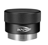 IKAPE 53mm distributor front view highlights precise fit for 54mm portafilters and even coffee bed.
